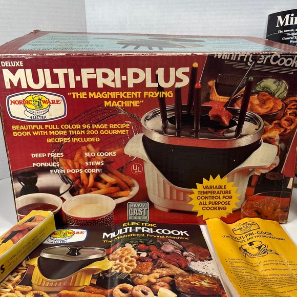 Vintage Nordic Ware Electric Multi-Fri-Plus Deep‎ Fries Fondues Original Box - Picture 6 of 16